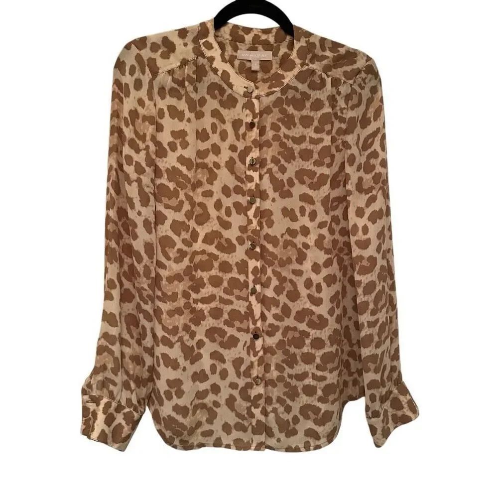 Banana Republic sheer cheetah print blouse- size 4